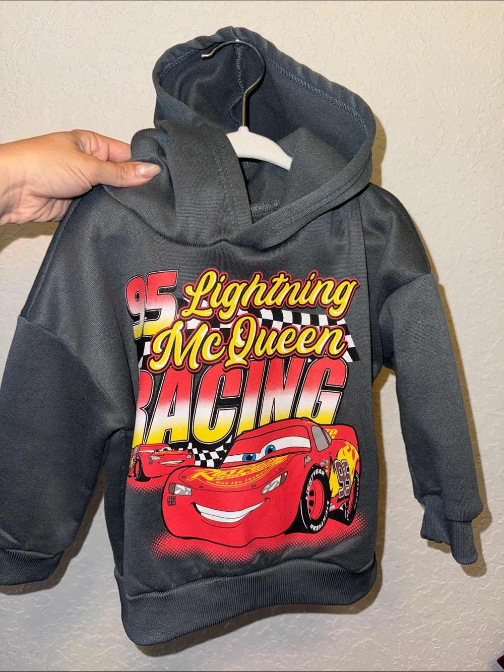 Disney Lightning McQueen Racing Hoodie for Kids - Gray